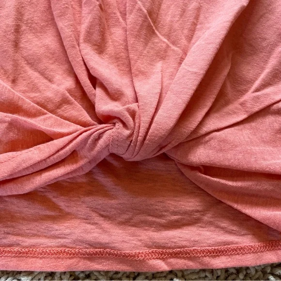 J Crew Slub Twist-Front Tank Tropical Coral Size Medium - Picture 3 of 8
